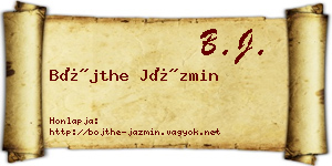 Bőjthe Jázmin névjegykártya